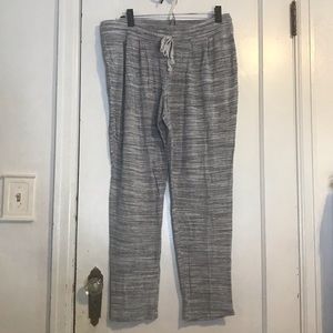 Gray and white pajama pants